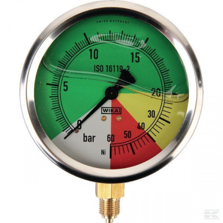 Манометр (корпус із нержавіючої сталі)  D100 0-20-60BAR 1/4"